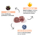 Gummies cheveux Beauté Insolente D02, compléments gourmands enrichis en vitamines pour nourrir et stimuler la croissance des cheveux.