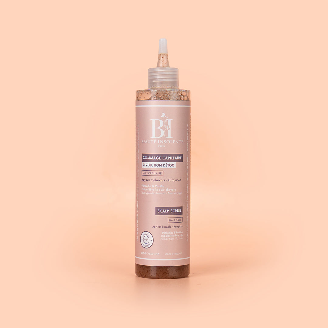 Gommage Capillaire Beaute insolente Révolution Détox  250 ML 96% d’origine naturelle pour purifier et exfolier le cuir chevelu.