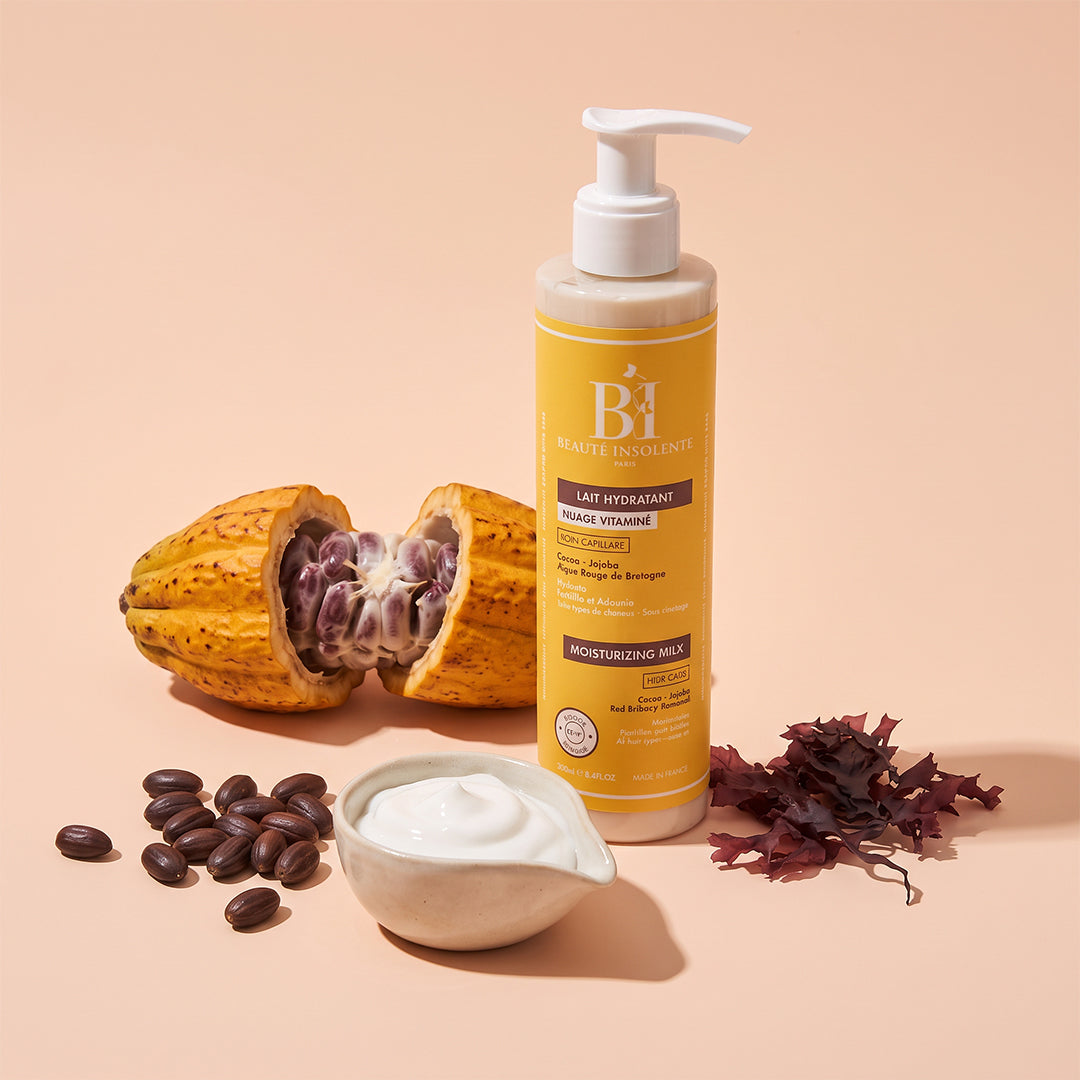 Beauté Insolente, lait capillaire Hydratant tous types de cheveux  avec des ingrédients d’origine naturelle.